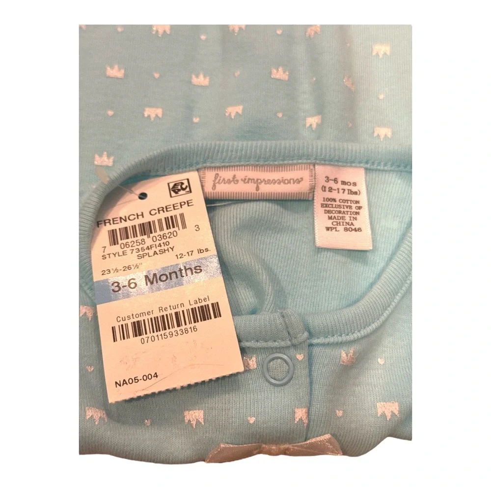 First Impressions Baby Girl 3 PCS Short Sleeve Bodysuit‎ Set 3-6 Months